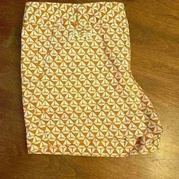 Land’S End Canvas Shorts Size 2 EUC orange-white Summer Lightweight Super Cute - Picture 5 of 6
